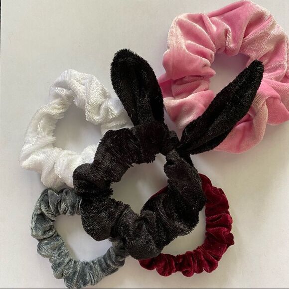 Set of 5 Velvet Scrunchies - Picture 2 of 2